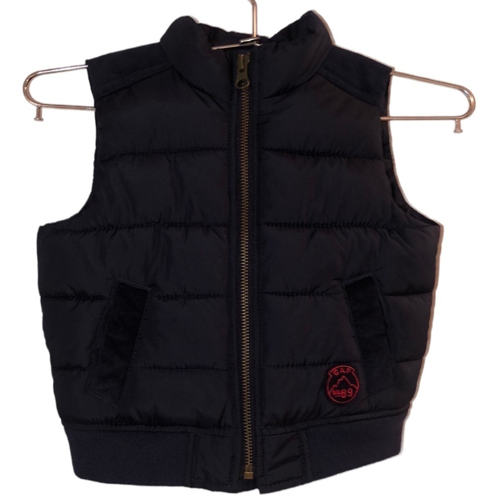 Baby Gap Puffer Vest Size 18-24 mos Boy Blue Corduroy Top and Pockets - Picture 10 of 10